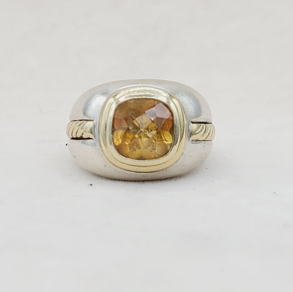 David Yurman Vintage Renaissance Citrine Ring With Gold - Picture 3 of 15